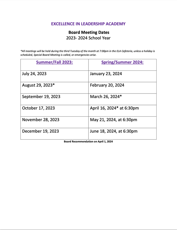 School Board Meeting Schedule 2022-2023